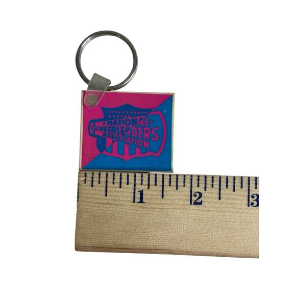 Vintage 90’s National Cheerleaders Association Pink Blue Rubber Keychain - Picture 6 of 7